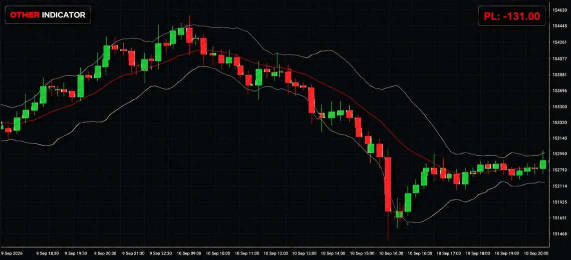 Cluttered standard indicators before GLTtrade